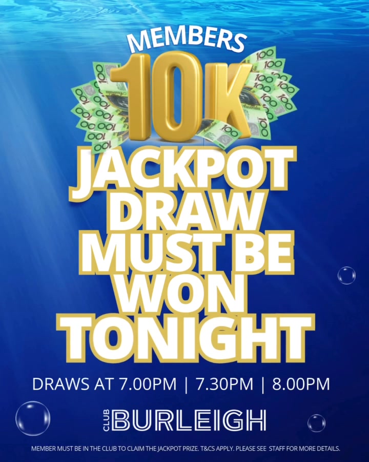 Featured image for “Win $10K Cash Tonight: Club Burleigh Member’s Draw Bonanza”