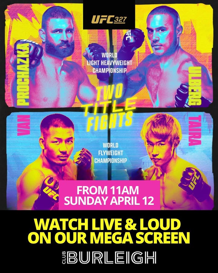 Featured image for “UFC 327 Live at Club Burleigh”
