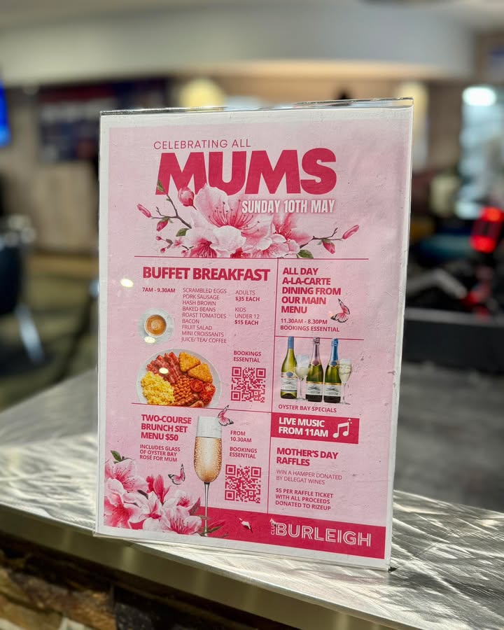 Featured image for “Mother’s Day Dining at Club Burleigh”
