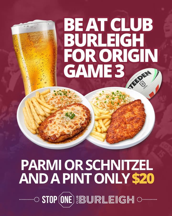Featured image for “Watch State of Origin Game 3 Live at Club Burleigh”