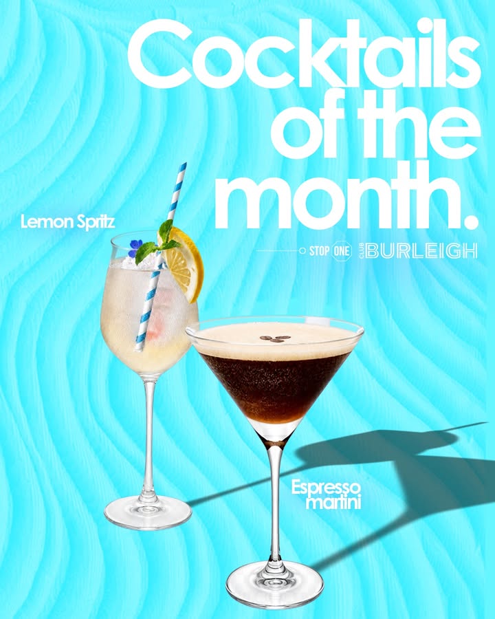Featured image for “Cocktails of the Month at Club Burleigh: Lemon Spritz & Espresso Martini”