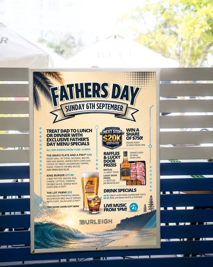 Featured image for “Father’s Day All-Day Celebration at Club Burleigh”