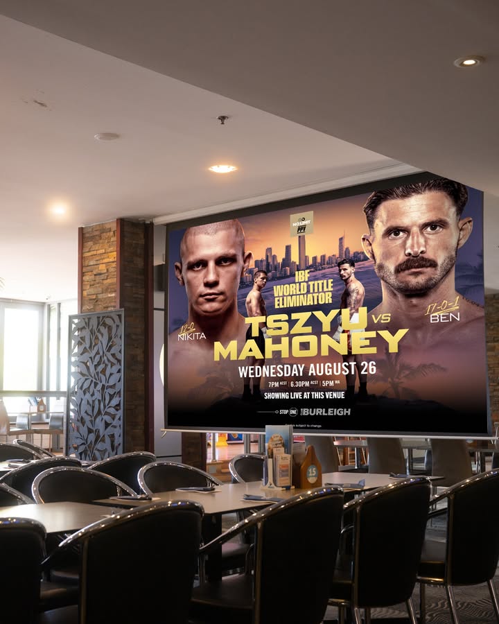 Featured image for “Tszyu vs Mahoney Live at Club Burleigh – 26 August”