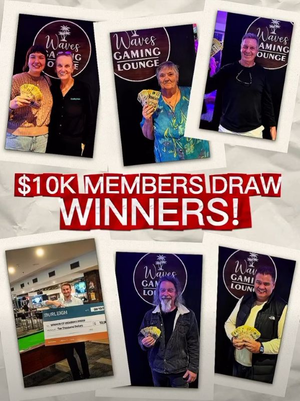 Featured image for “$10K Members Jackpot Draw – 5 Winners at Club Burleigh”