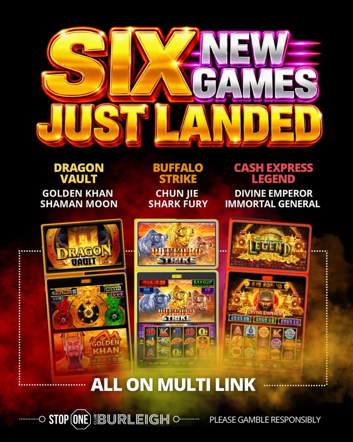 Featured image for “Six New Gaming Machines Have Landed at Club Burleigh”