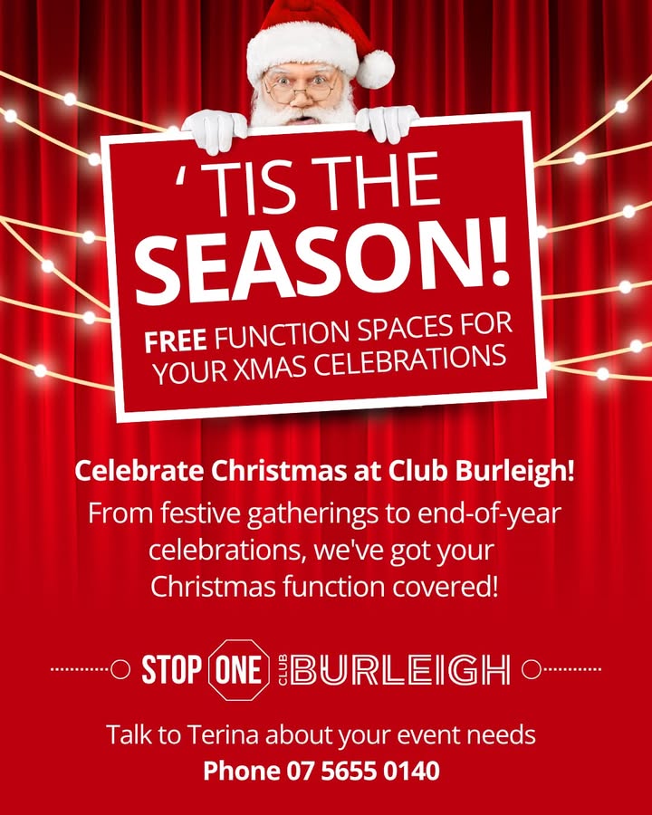 Featured image for “Christmas Party Bookings Now Open at Club Burleigh”