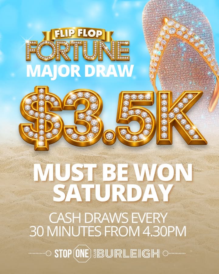 Featured image for “$3,500 Cash to Be Won at Club Burleigh This Saturday”